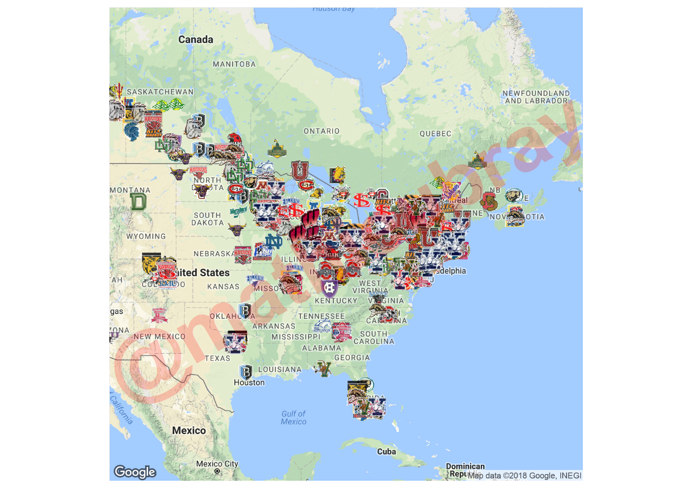 Ncaa Team Logos Map
